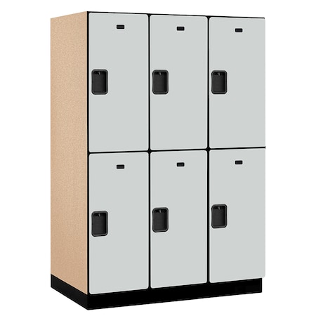 Salsbury Industries 2 Tier Designer Locker, 54"Wx76"Hx24"D, 6 Door, Gray 18-22364GRY